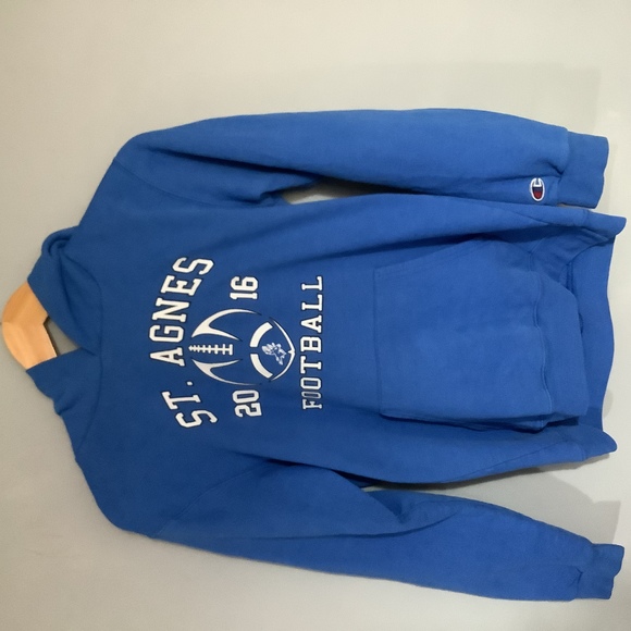Retro Champion St Agnes Football Hoodie - Size S - Royal Blue - P2P 18” - Picture 5 of 8